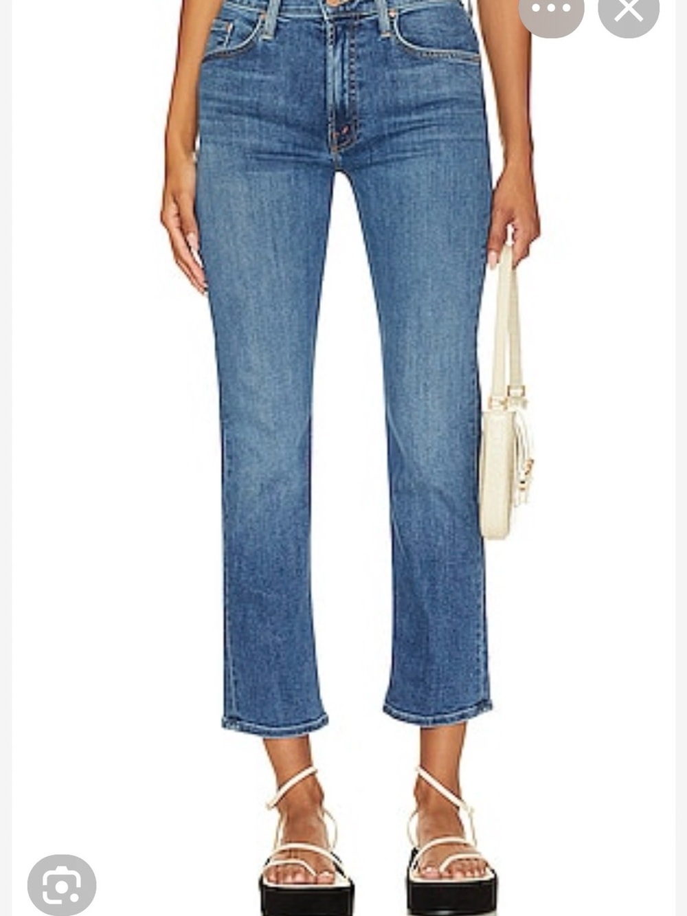 MOTHER mid rise rider ankle wash: right on